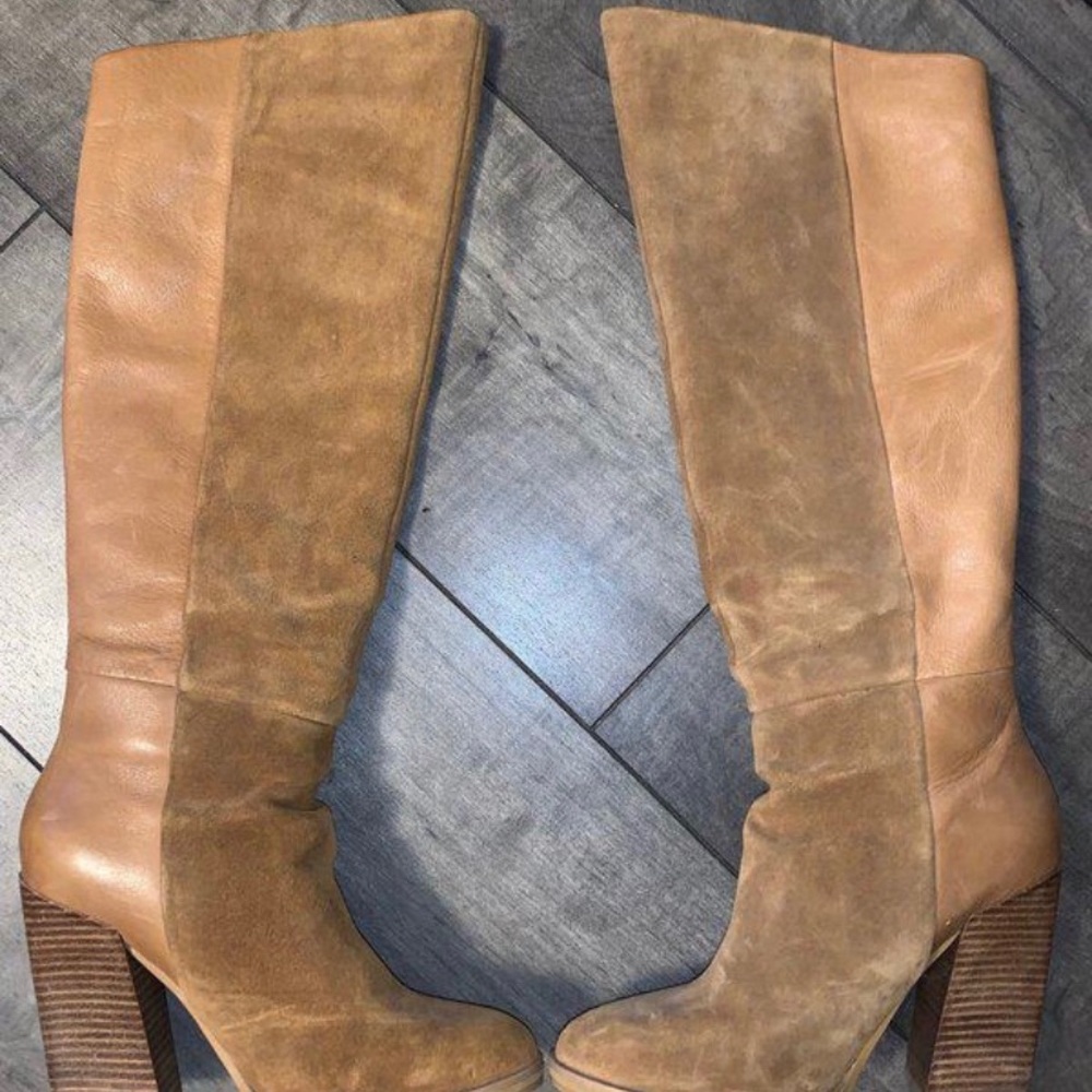 Aldo knee high camel coloured leather boots